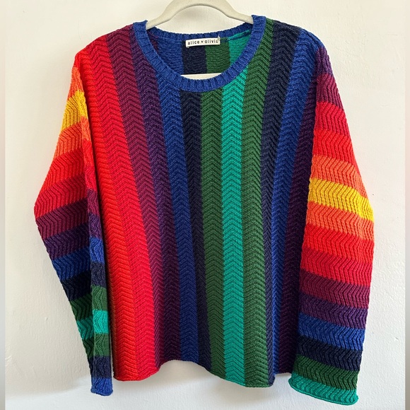 Alice + Olivia Dessie Rainbow Sweater - Picture 5 of 12